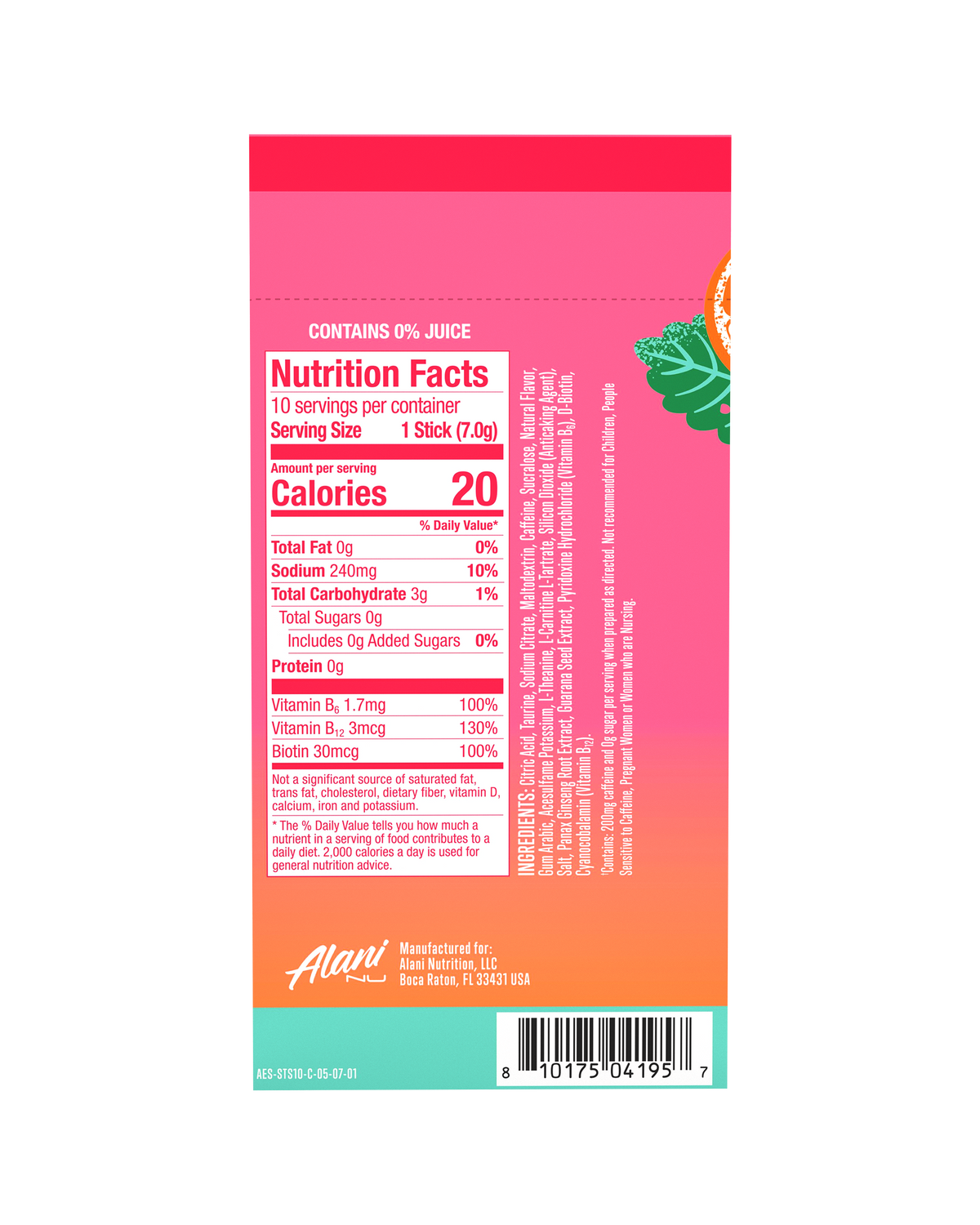 Alani Nu Energy Sticks - Strawberry Sunrise G4 - image 3