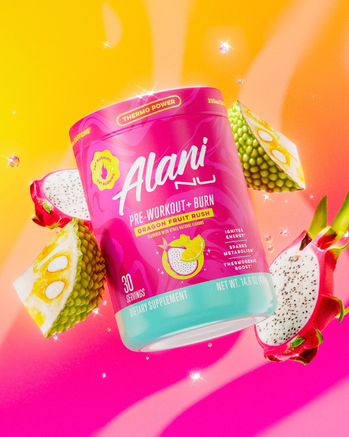 Alani Nu Pre-Workout+ Burn - Dragon Fruit Rush V8 - image 4