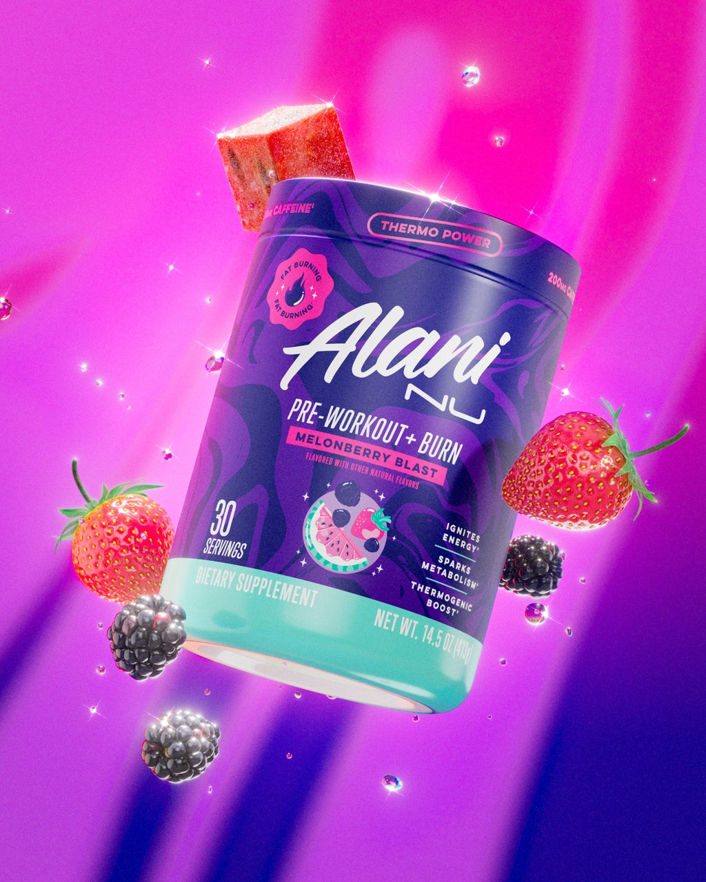 Alani Nu Pre-Workout+ Burn - Melonberry Blast X4 - image 4