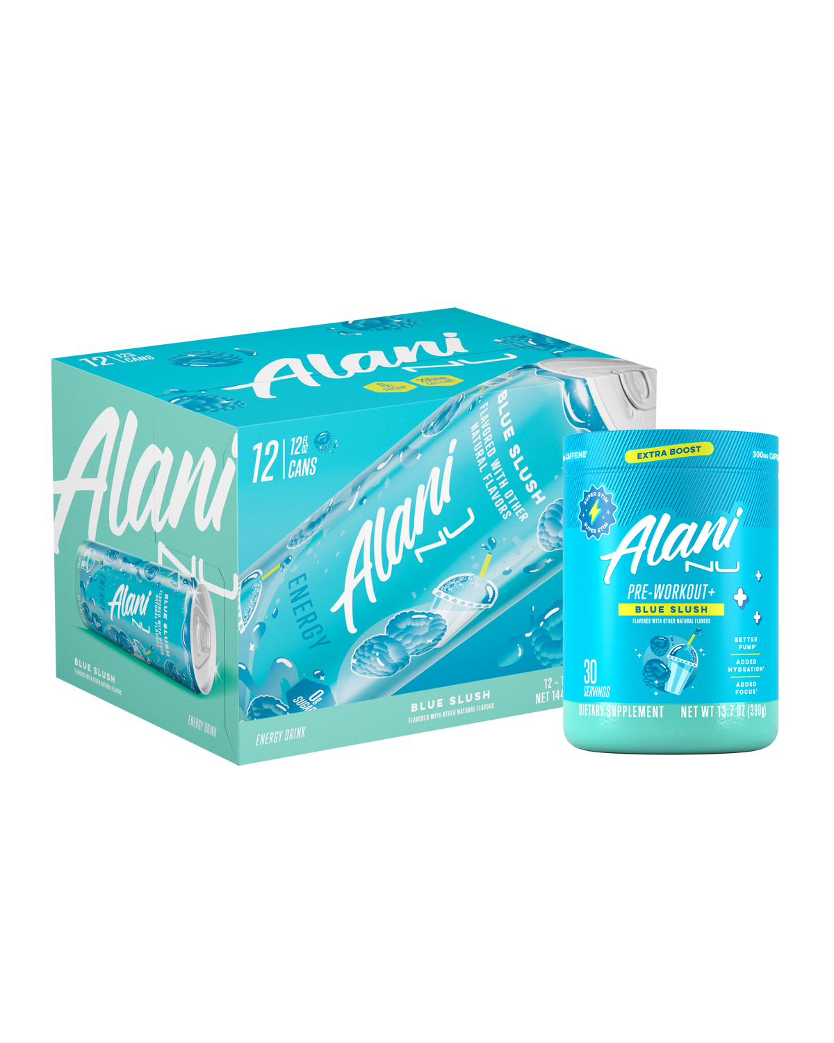 Alani Nu Energy Drink & Pre-Workout+ - Blue Slush A6 - image 1