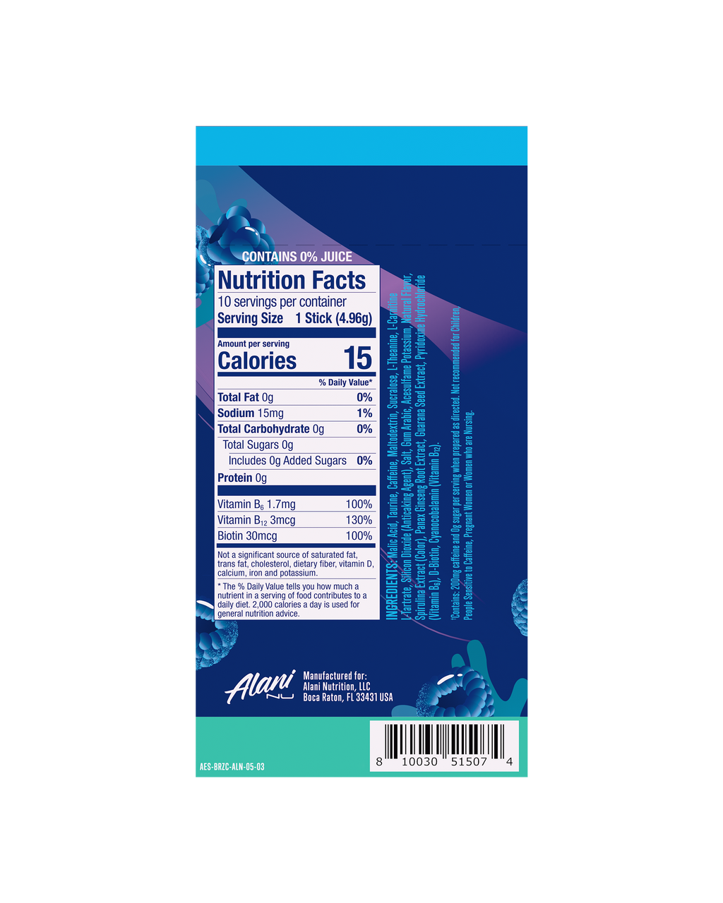 Alani Nu Energy Sticks - Breezeberry P8 - image 3