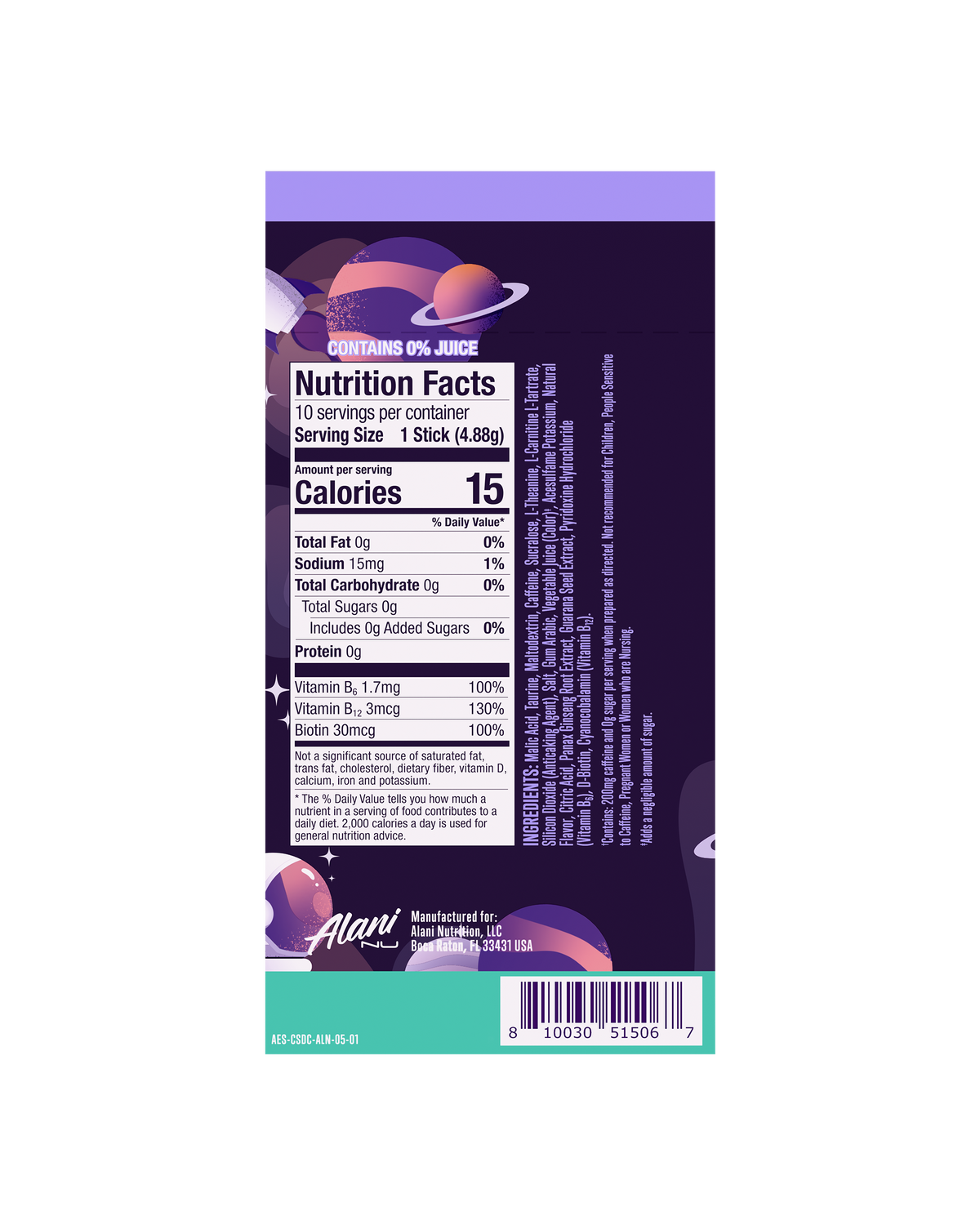 Alani Nu Energy Sticks - Cosmic Stardust E8 - image 3