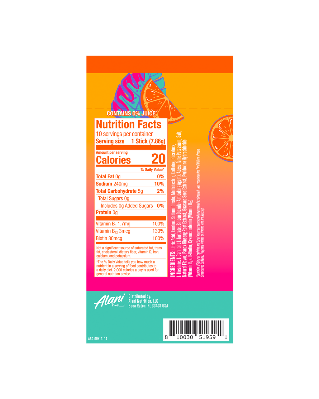 Alani Nu Energy Sticks - Orange Kiss N6 - image 3