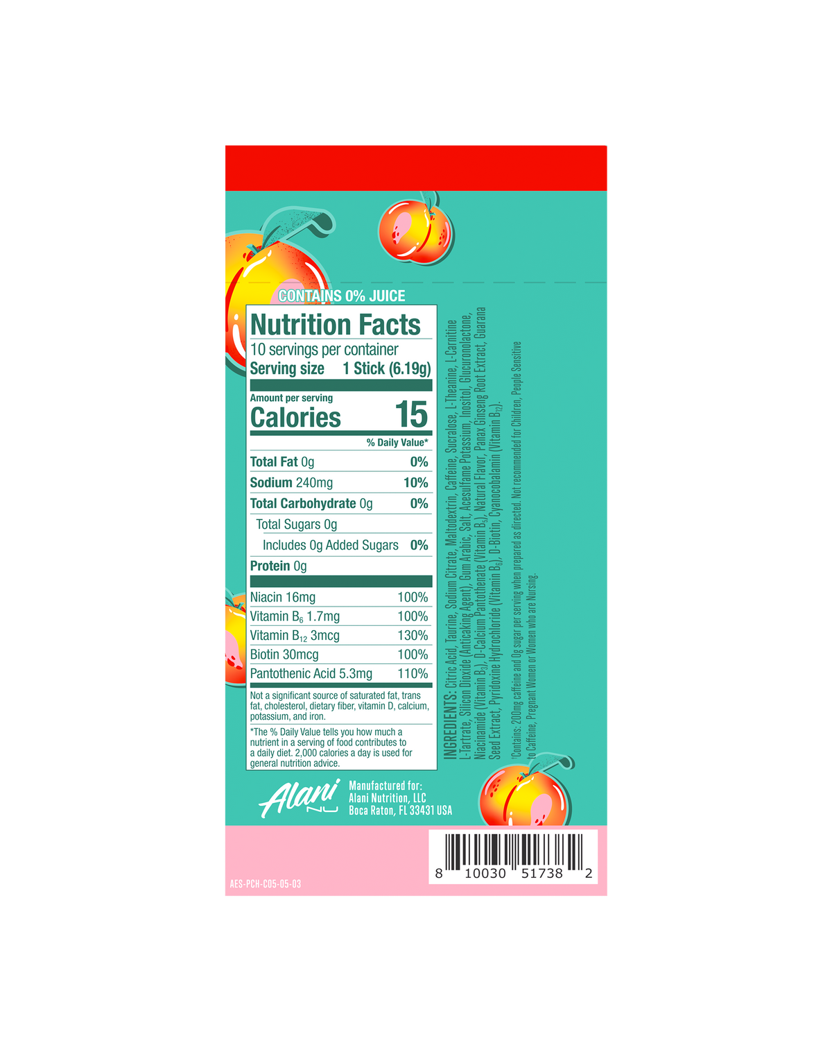 Alani Nu Energy Sticks - Juicy Peach Z8 - image 3