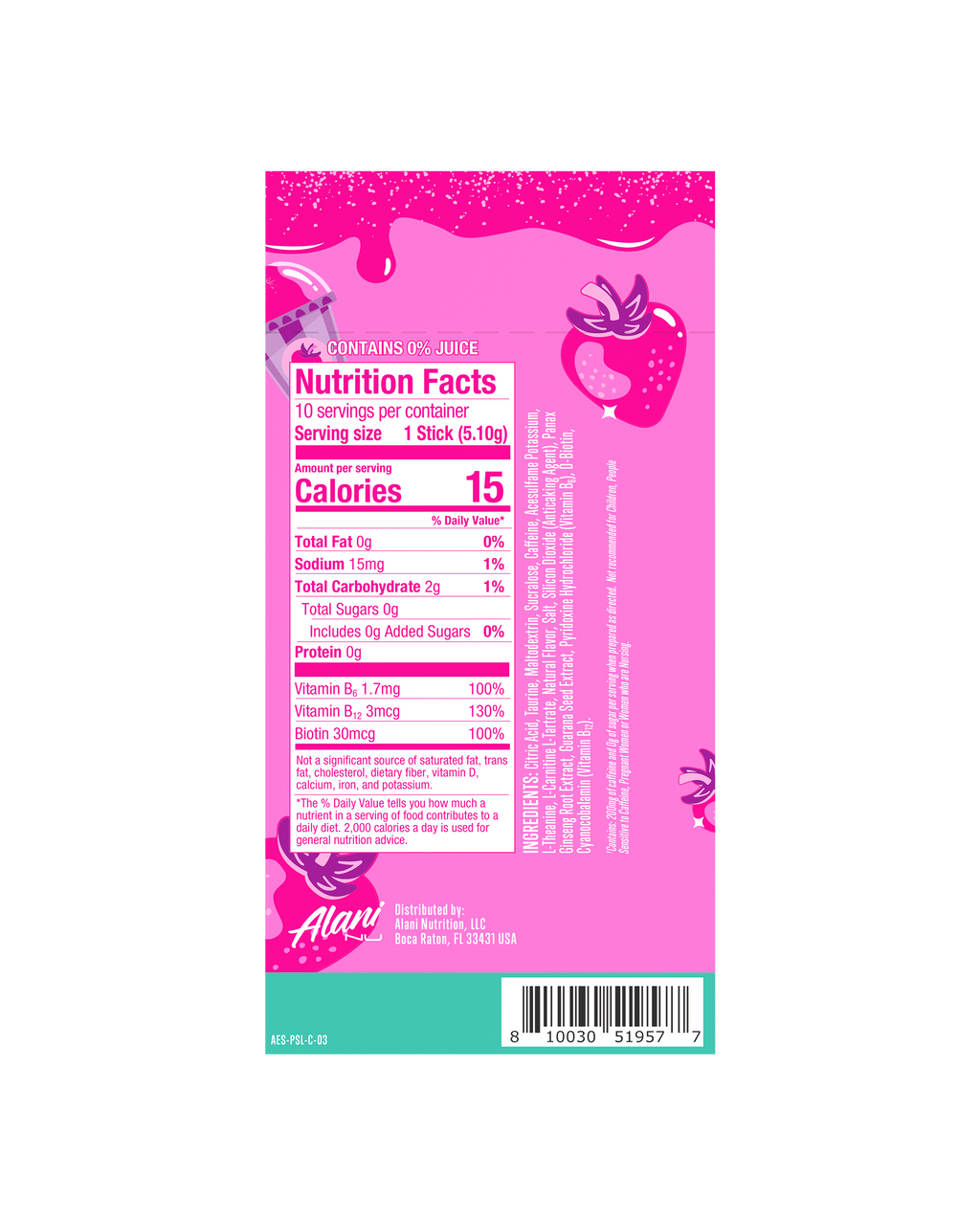 Alani Nu Energy Sticks - Pink Slush G0 - image 3