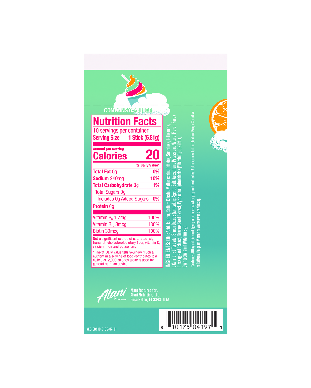 Alani Nu Energy Sticks - Sherbet Swirl K7 - image 3